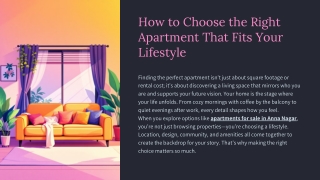 How to Choose the Right Apartment That Fits Your Lifestyle