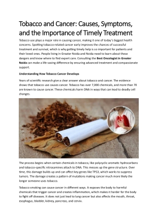 Tobacco and Cancer