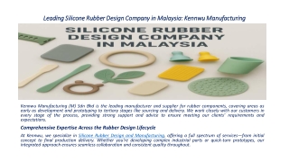 Leading Silicone Rubber Design Company in Malaysia