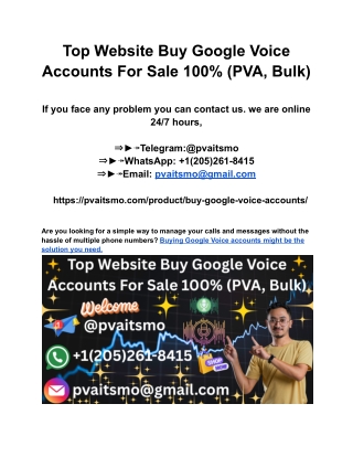 Buy Google Voice Accounts – & Secure Accounts