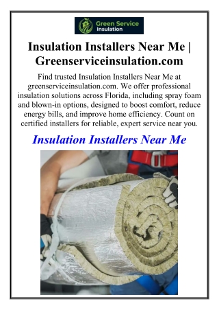 Insulation Installers Near Me | Greenserviceinsulation.com