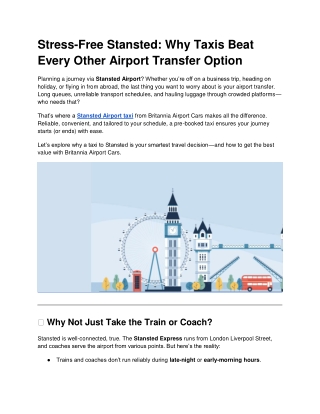 Stress-Free Stansted_ Why Taxis Beat Every Other Airport Transfer Option