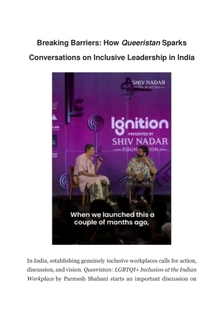 Breaking Barriers - How Queeristan Sparks Conversations on Inclusive Leadership in India