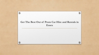 Get The Best Out of Prom Car Hire and Rentals in Essex