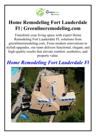 Home Remodeling Fort Lauderdale Fl | Greenlineremodeling.com