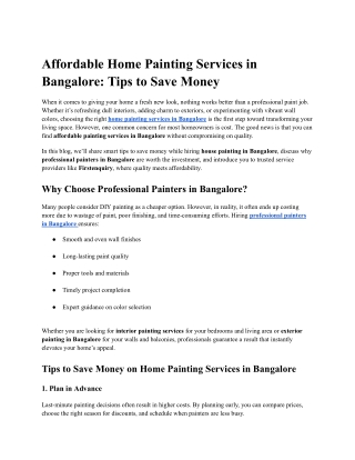 Affordable Home Painting Services in Bangalore_ Tips to Save Money