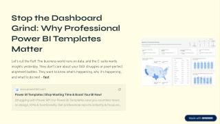 Power BI Templates for Smarter Data Analysis