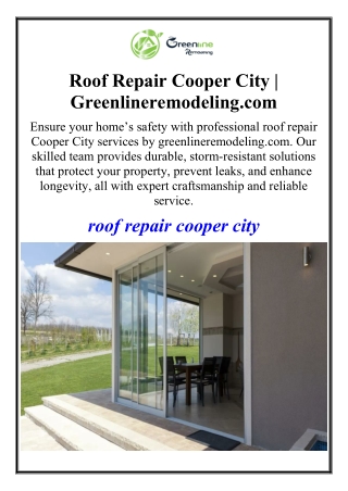 Roof Repair Cooper City | Greenlineremodeling.com