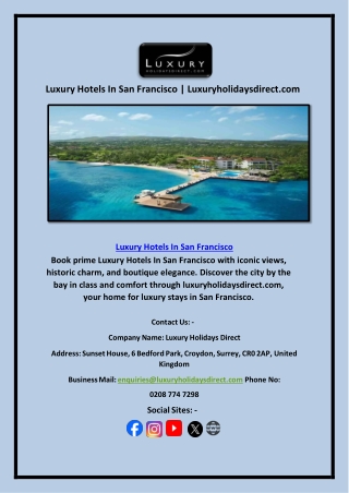 Luxury Hotels In San Francisco