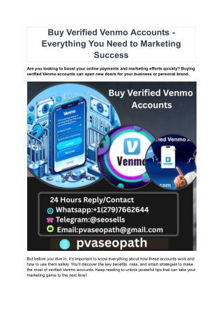 Buy Verified Venmo Accounts - Everything You Need to Marketing Success