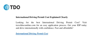 International Driving Permit Cost Explained Clearly
