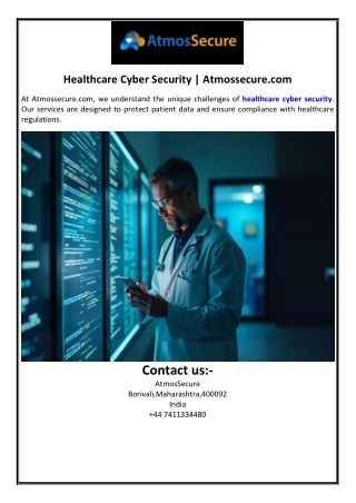Healthcare Cyber Security | Atmossecure.com