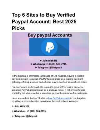 Top 6 Sites to Buy Verified Paypal Account_ Best 2025 Picks
