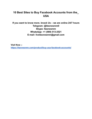 10 Best Sites to Buy Facebook Accounts from the_ USA