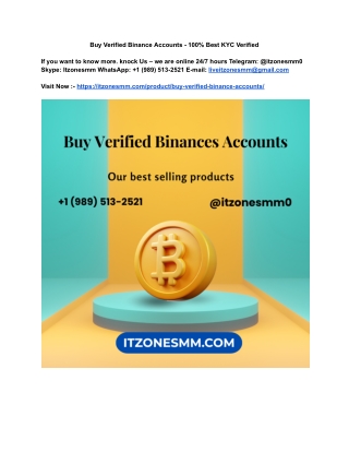 Buy Verified Binance Accounts - 100% Best KYC Verified