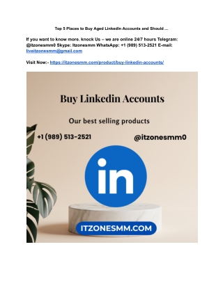 Top 5 Places to Buy Aged LinkedIn Accounts and Should ...