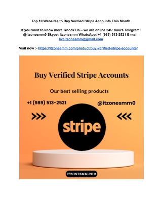 Top 10 Websites to Buy Verified Stripe Accounts This Month