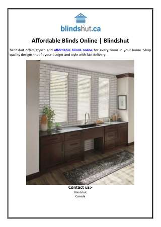 Affordable Blinds Online | Blindshut
