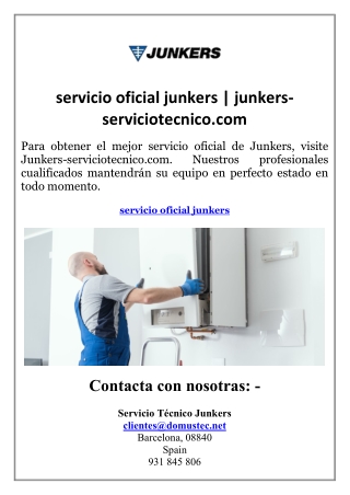 servicio oficial junkers  junkers-serviciotecnico.com