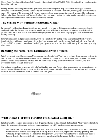 How to Book a Dependable Porta Potty Rental Service Near Macon