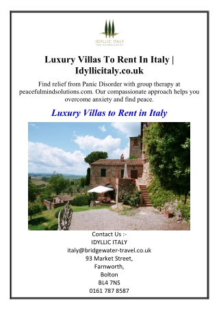 Luxury Villas To Rent In Italy | Idyllicitaly.co.uk