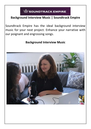 Background Interview Music  Soundtrack Empire