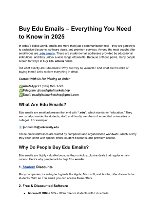 Buy Edu Emails – Everything You Need to Know in 2025