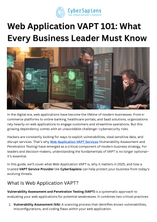 Web Application VAPT 101 - What Every Business Leader Must Know