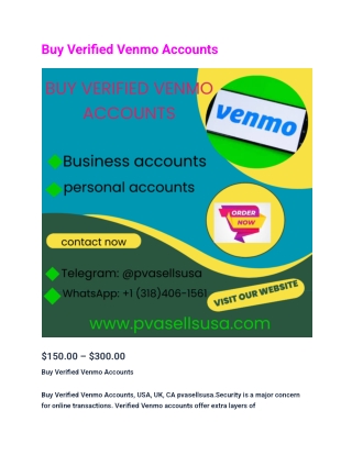 Buy Verified Venmo Accounts