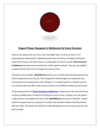 Elegant Flower Bouquets in Melbourne for Every Occasion