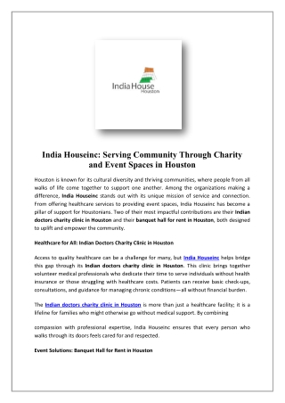 Banquet Hall - India House Houston