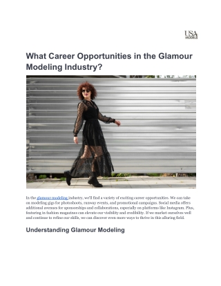 What Career Opportunities in the Glamour Modeling Industry_