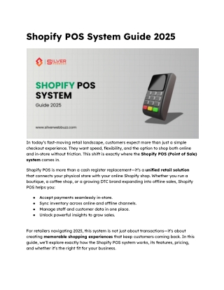 Shopify POS System Guide 2025