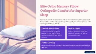 Buy Elite Ortho Memory Pillow for Neck & Spine Support – Tynor