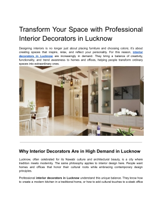 interior decorators in lucknow