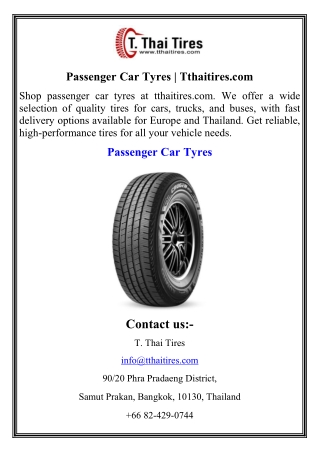 Passenger Car Tyres  Tthaitires.com