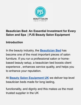 Beautician Bed An Essential Investment for Every Salon and Spa   PJS Beauty Salon Equipment