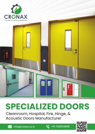 Cleanroom Doors Manufacturers in India | Cronax Industries