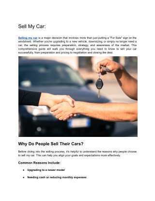 sell my car