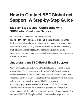 How to Contact SBCGlobal.net Support: A Step-by-Step Guide