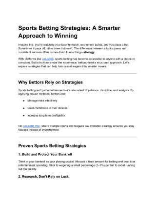 Mastering Sports Betting: Strategies for Consistent Success