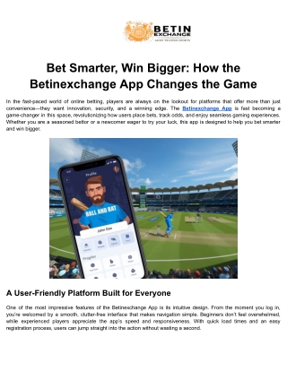 Bet Smarter, Win Bigger_ How the Betinexchange App Changes the Game