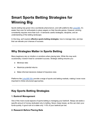Sports Betting Strategies: Turning Knowledge into Wins