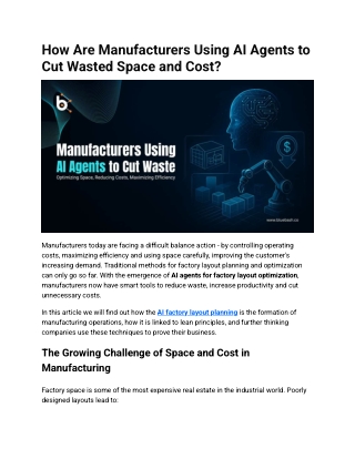 Cut Space & Cost with AI Factory Layout Agents | Bluebash