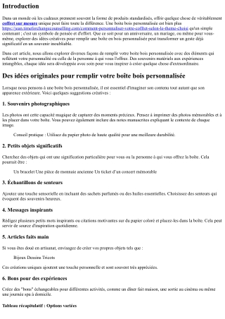 Des idées originales pour remplir votre boîte bois personnalisée