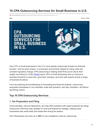 Best CPA Outsourcing Services for Small Businesses USA