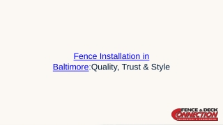 Fence Installation in Baltimore