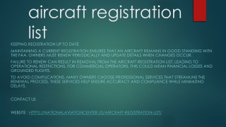 aircraft registration list