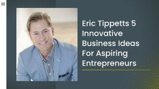 Eric Tippetts 5 Innovative Business Ideas For Aspiring Entrepreneurs