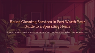 Deep Cleaning House Services for a Fresh Start